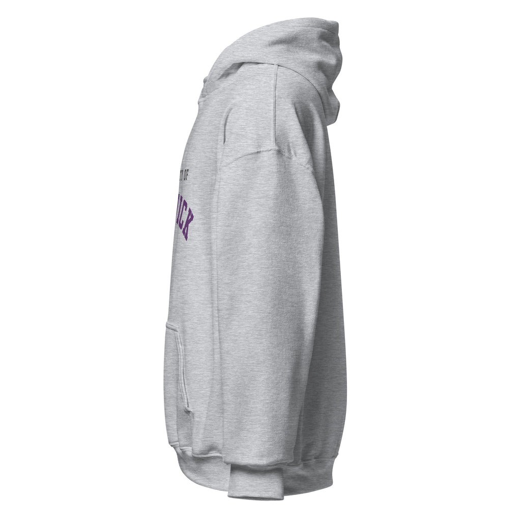 Unisex white hoodie featuring University of Warwick logo printed across the front chest