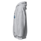 Unisex white hoodie featuring University of Glasgow logo printed across the front chest