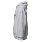 Unisex white hoodie featuring Durham University logo printed across the front chest