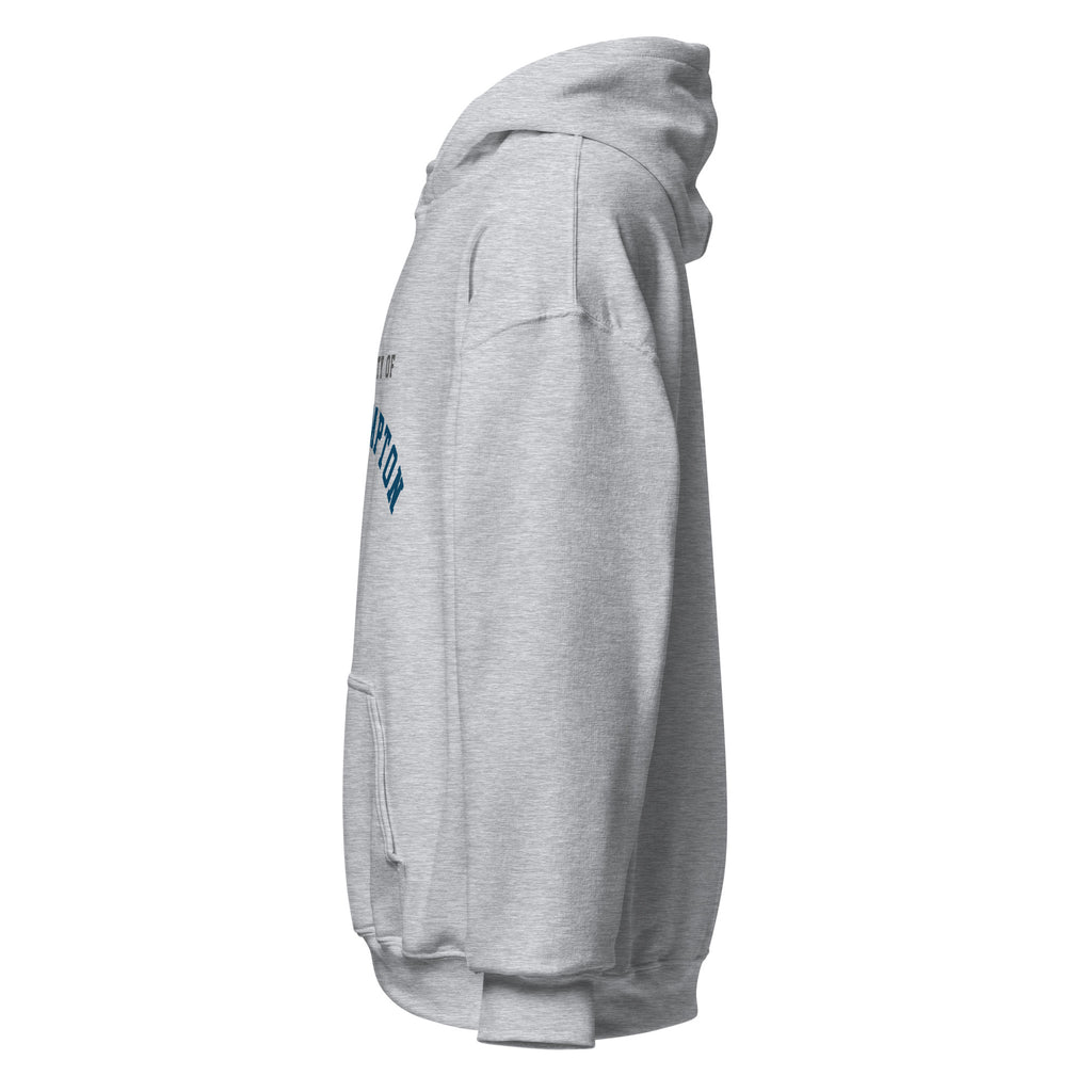 Unisex white hoodie featuring University of Southampton logo printed across the front chest