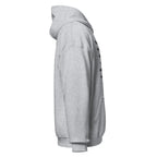 Unisex white hoodie with Psalm 46:10 Bible verse printed in black text on front