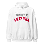 Unisex hoodie featuring University of Arizona name and branding in cardinal and navy