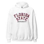 Unisex hoodie featuring Florida State University name and branding in garnet and gold