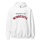 Unisex hoodie featuring University of Minnesota name and branding in maroon and gold