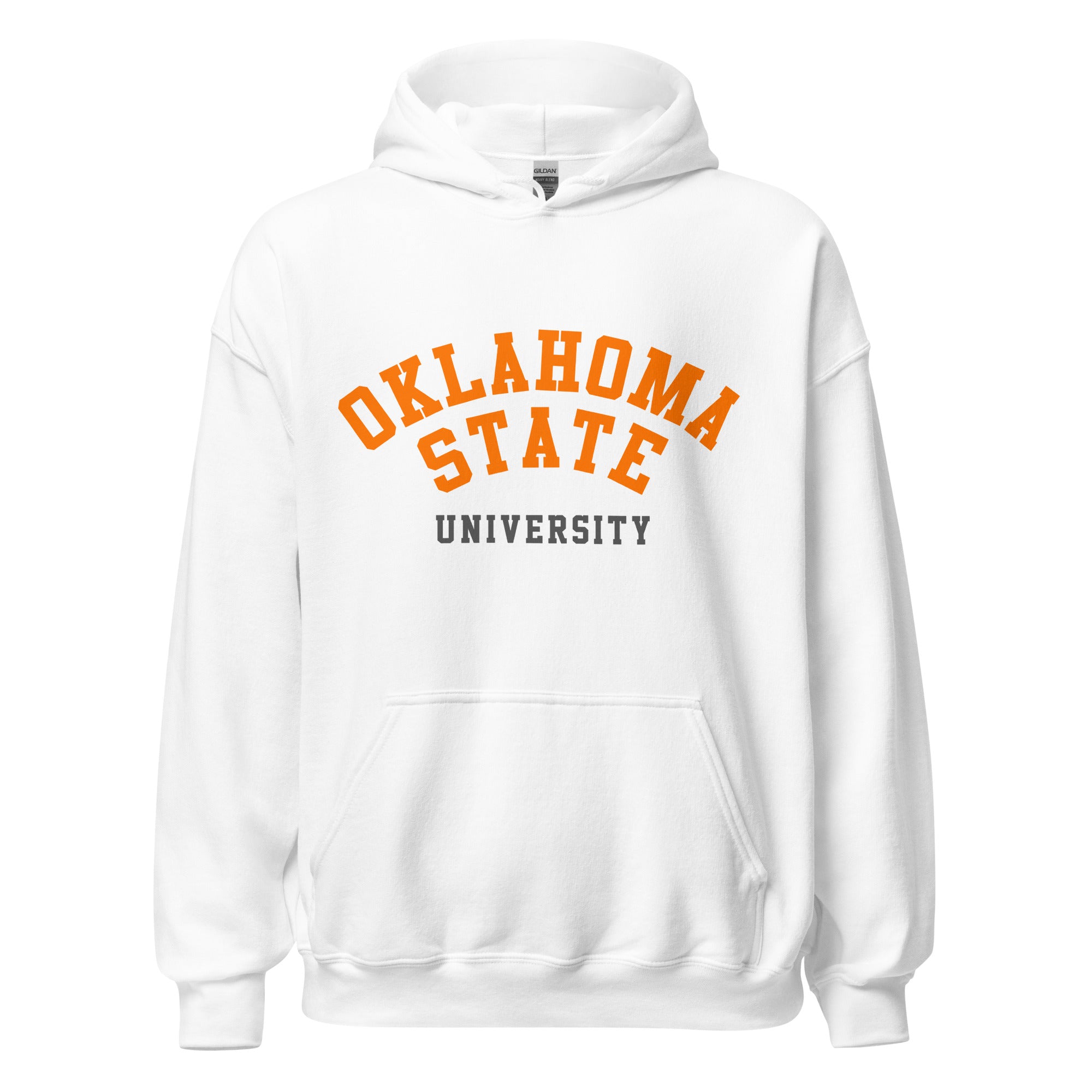 Unisex hoodie featuring Oklahoma State University name and branding in orange and black