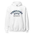Unisex hoodie featuring Penn State University name and branding in navy and white