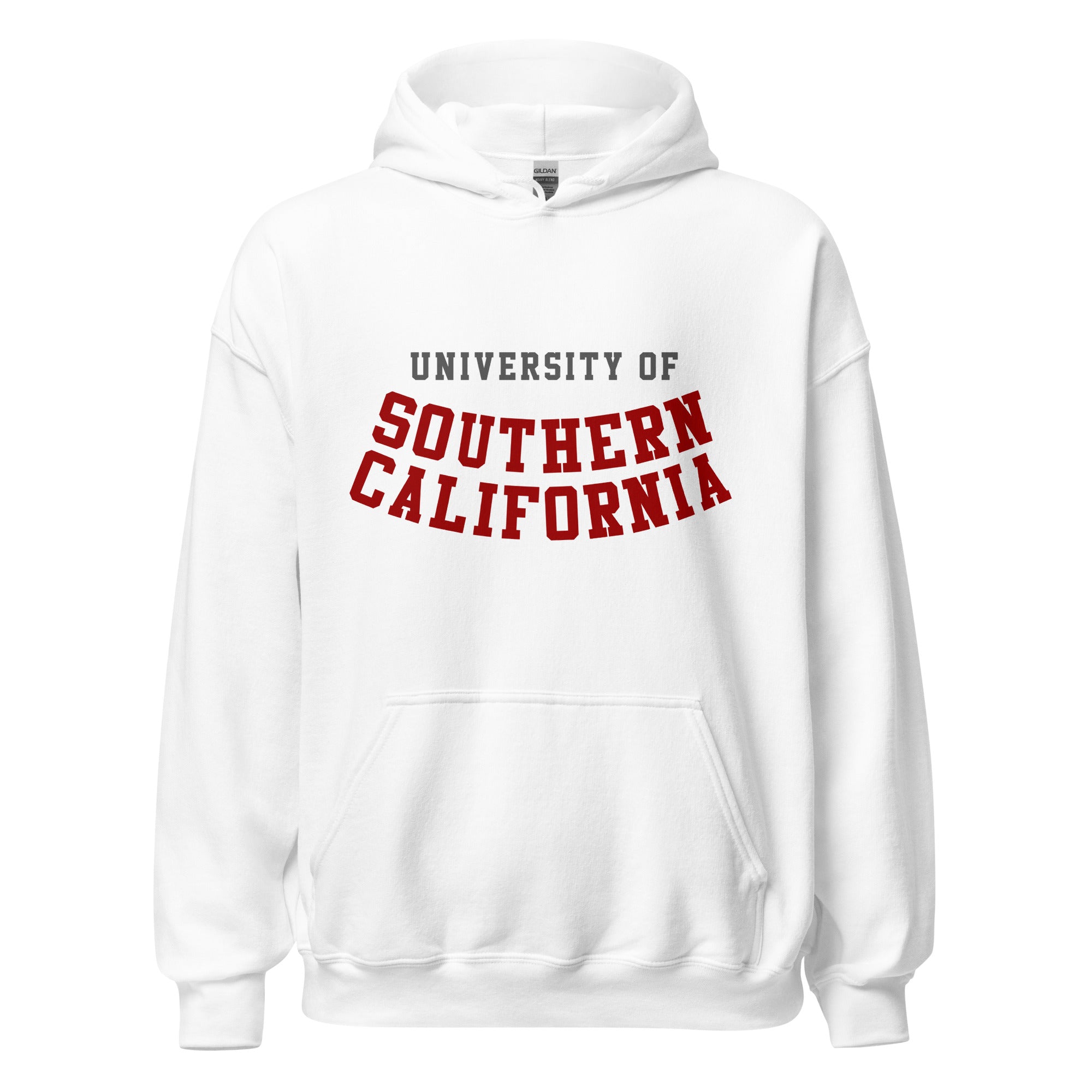 Unisex hoodie featuring University of Southern California name and branding in cardinal and gold