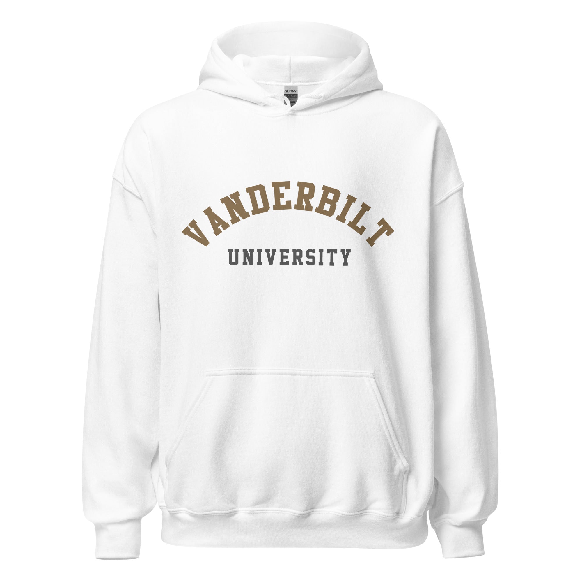 Unisex hoodie featuring Vanderbilt University name and branding in black and gold