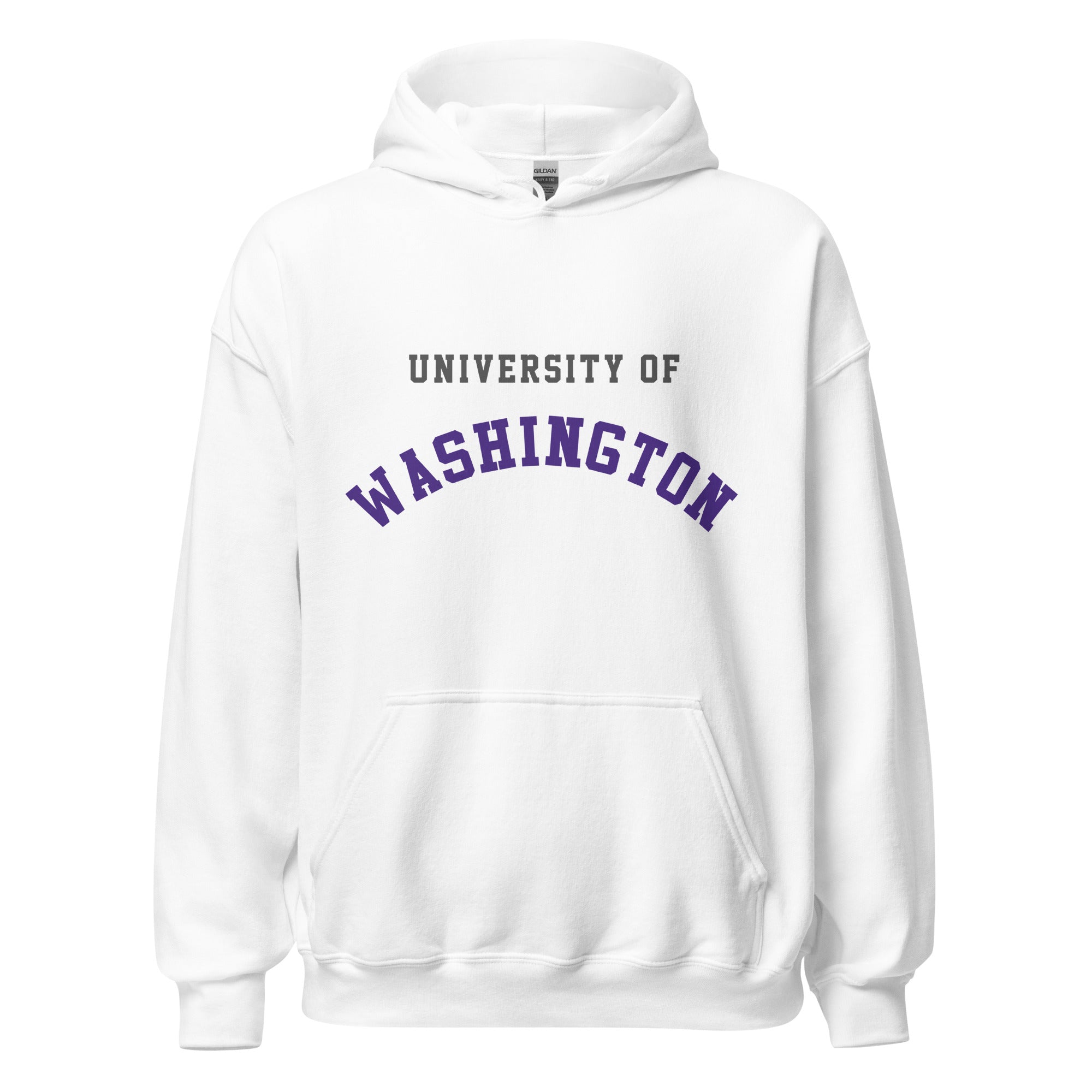 Unisex hoodie featuring University of Washington name and branding in purple and gold