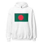 Unisex navy blue hoodie featuring Bangladeshi flag design printed across the front chest