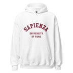 Unisex heather gray hoodie featuring Sapienza University of Rome logo printed across the front chest