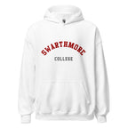 Unisex heather gray hoodie featuring Swarthmore College logo printed across the front chest