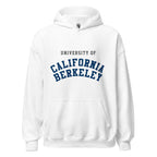 Unisex heather gray hoodie featuring UC Berkeley logo printed across the front chest