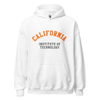 Unisex heather gray hoodie featuring Caltech logo printed across the front chest
