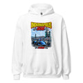 Unisex black hoodie featuring Indianapolis 500 event graphic printed across the front chest
