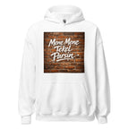 Unisex black hoodie featuring vintage Writing on the Wall poster artwork printed across the front
