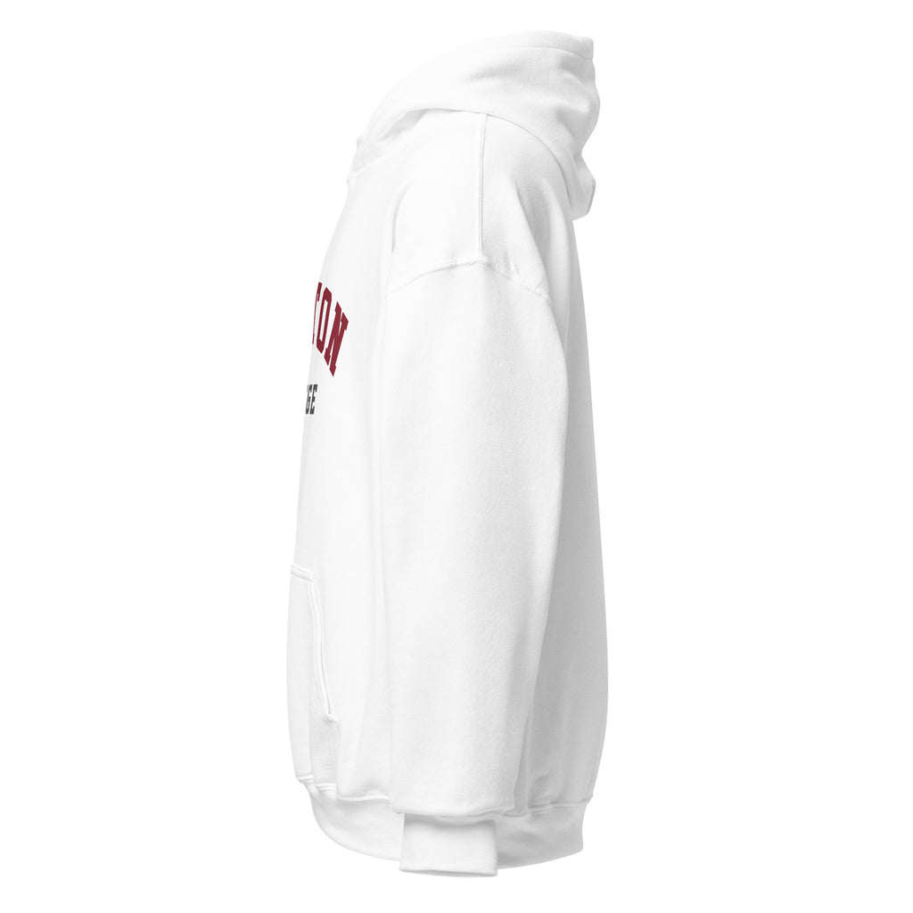 Unisex hoodie featuring Boston College name and branding in maroon and gold
